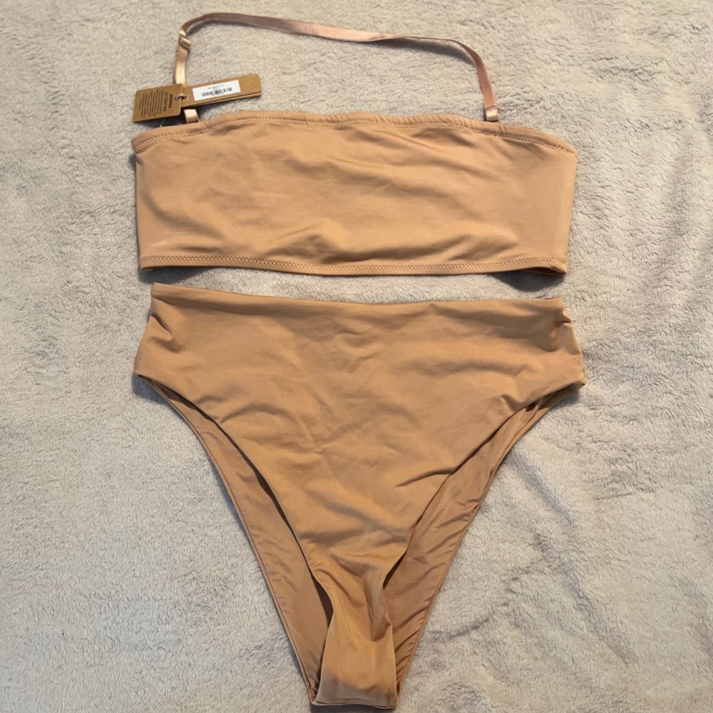 NWT SKIMS Swim Mid Waist Bottom in Ochre, Size Large
